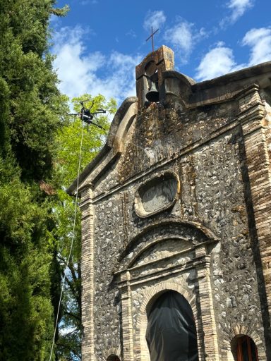 Chapelle Saint Roc pendant la deuxième phase de nettoyage par South Drone Cleaning