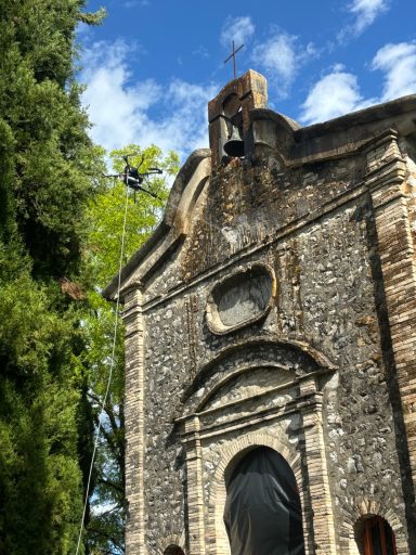 Chapelle Saint Roc pendant la deuxième phase de nettoyage par South Drone Cleaning